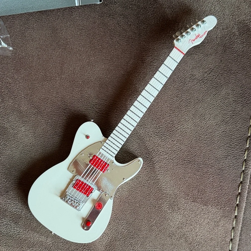 White Fender Telecaster Miniature Guitar Sculpture - Picture 1 of 7
